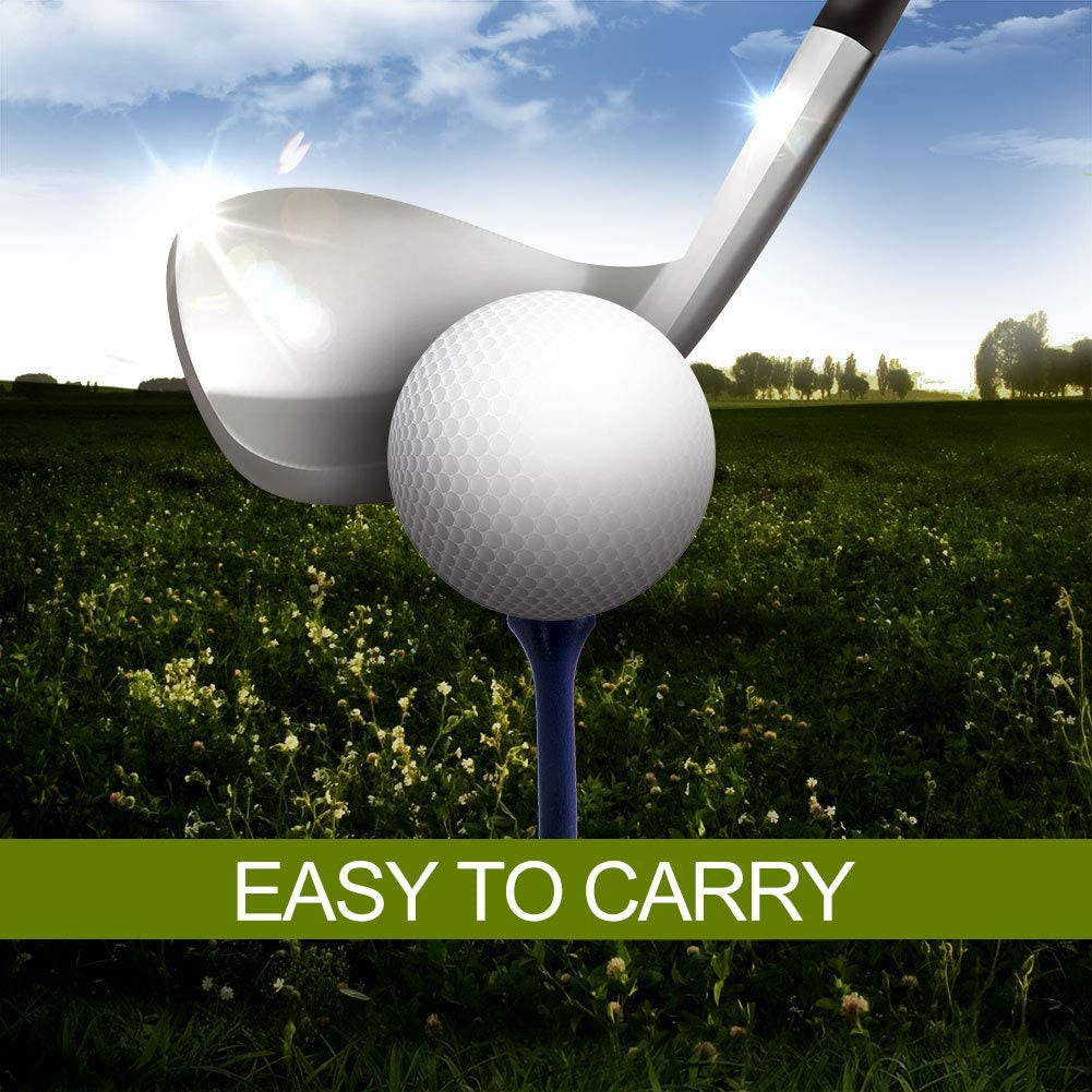 Professional Natural Wood Golf Tees - Pack of 100, Available in Multiple Colors and Sizes (3-1/4 Inch, 2-3/4 Inch, 2-1/8 Inch) - Bulk Purchase to Minimize Side Spin and Friction