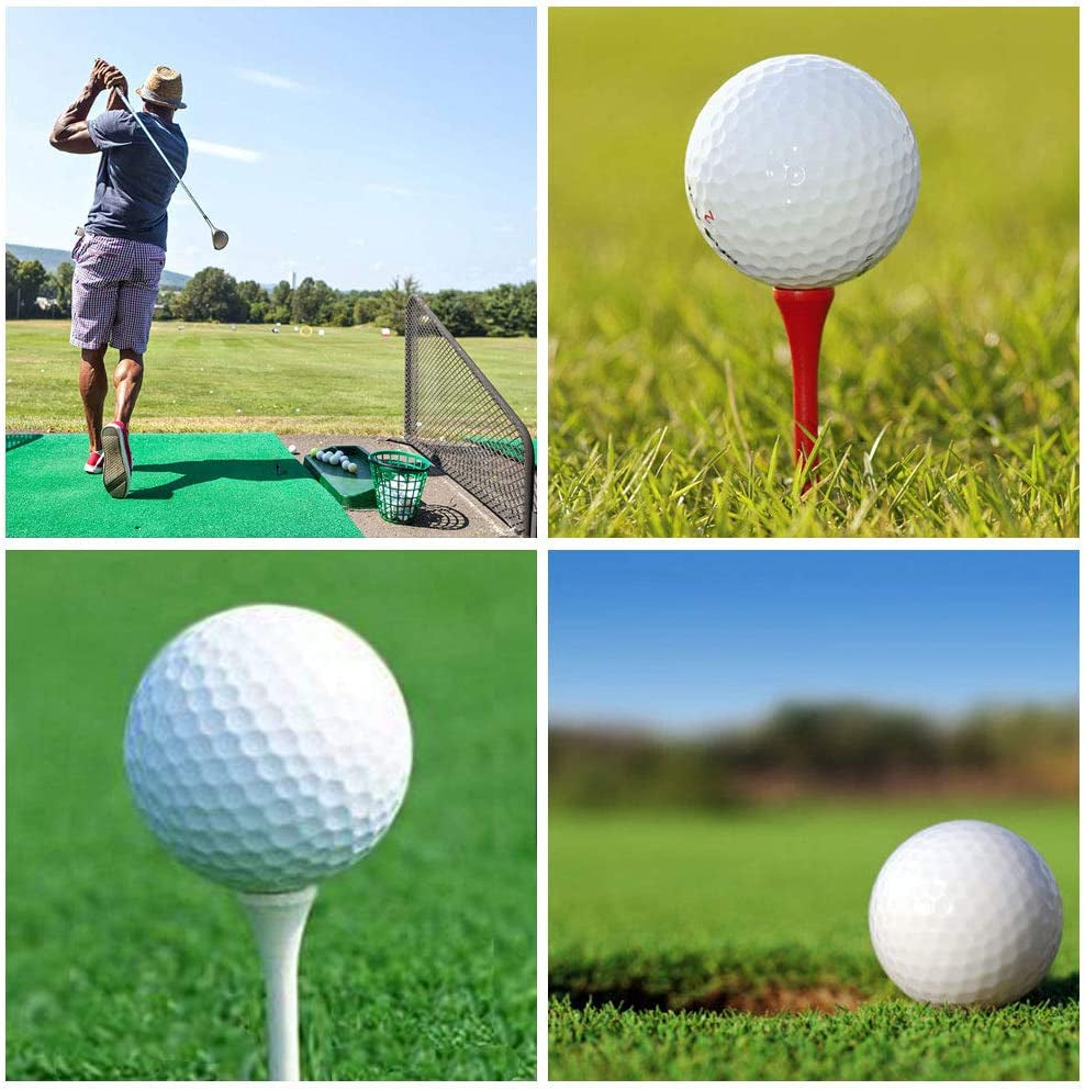 Professional Natural Wood Golf Tees - Pack of 100, Available in Multiple Colors and Sizes (3-1/4 Inch, 2-3/4 Inch, 2-1/8 Inch) - Bulk Purchase to Minimize Side Spin and Friction
